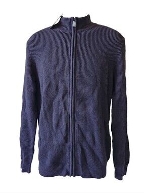 PATRICK ASSARAF Merino Wool Heavyweight Cardigan NWT Sz L Full Zip Mock Neck